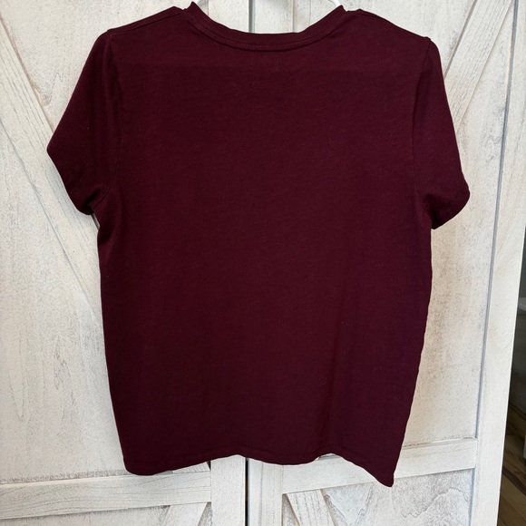 Ralph Short Sleeve Graphic Tee Women’s L Burgundy Crew Neck Preppy - Picture 1 of 7